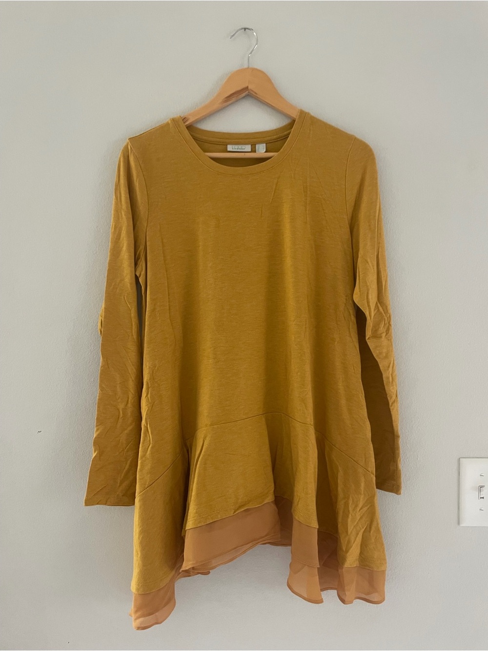 LOGO Lounge Mustard Layered Hem Long Sleeve Tunic